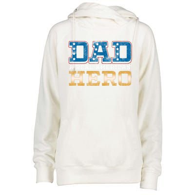 Dad A Real American Hero Gift Funny Gift Womens Funnel Neck Pullover Hood