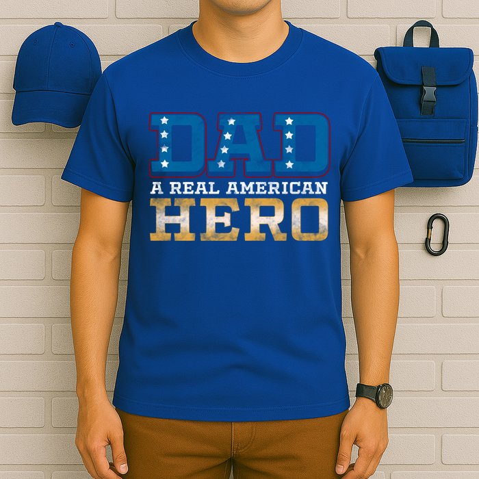 Dad A Real American Hero Gift Funny Gift T-Shirt