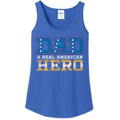 Dad A Real American Hero Gift Funny Gift Ladies Essential Tank