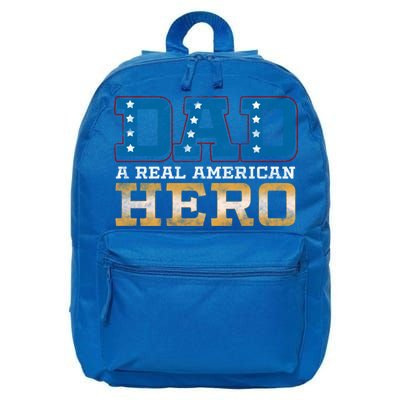 Dad A Real American Hero Gift Funny Gift 16 in Basic Backpack