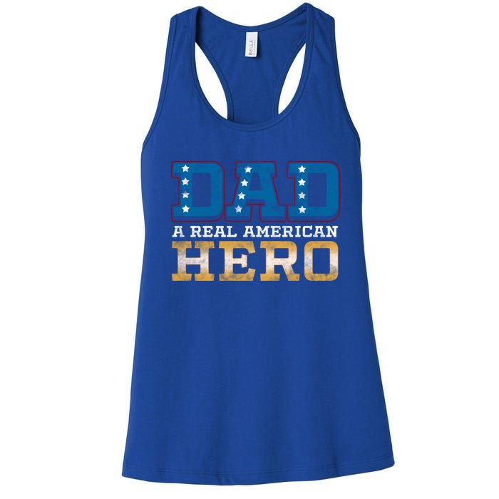 Dad A Real American Hero Gift Funny Gift Women's Racerback Tank