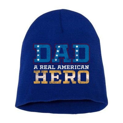 Dad A Real American Hero Gift Funny Gift Short Acrylic Beanie