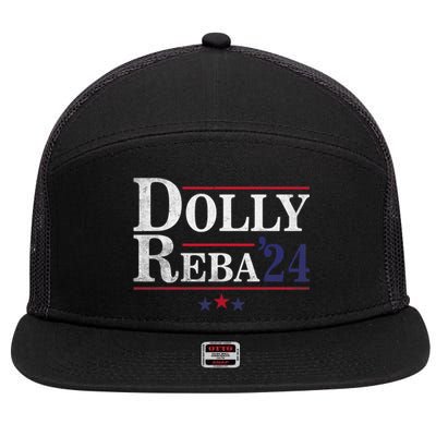 Dolly And Reba 2024 Trendy Design 7 Panel Mesh Trucker Snapback Hat