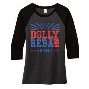 Dolly And Reba 2024 Women's Tri-Blend 3/4-Sleeve Raglan Shirt