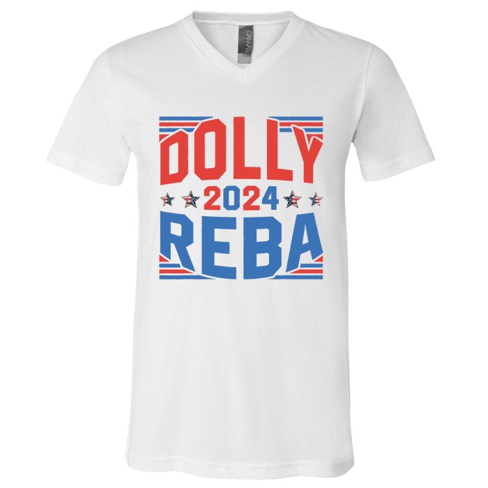 Dolly And Reba 2024 Funny Gift V-Neck T-Shirt