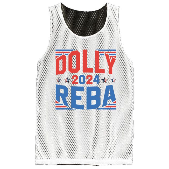 Dolly And Reba 2024 Funny Gift Mesh Reversible Basketball Jersey Tank