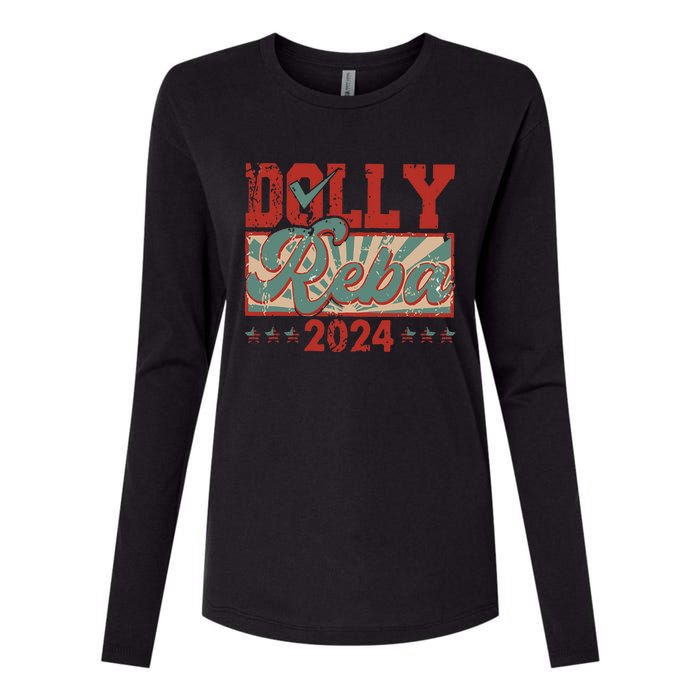 Dolly And Reba 2024 For President Dolly Reba Womens Cotton Relaxed Long Sleeve T-Shirt