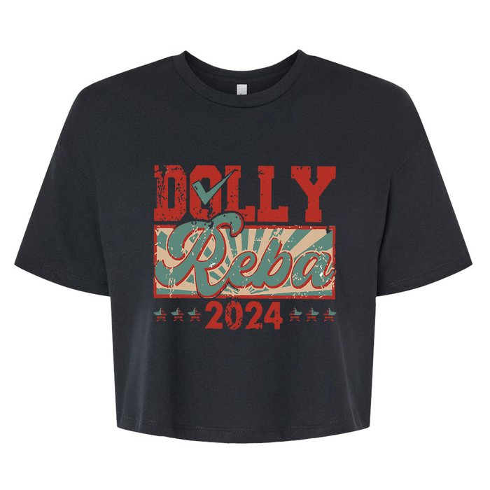 Dolly And Reba 2024 For President Dolly Reba Bella+Canvas Jersey Crop Tee