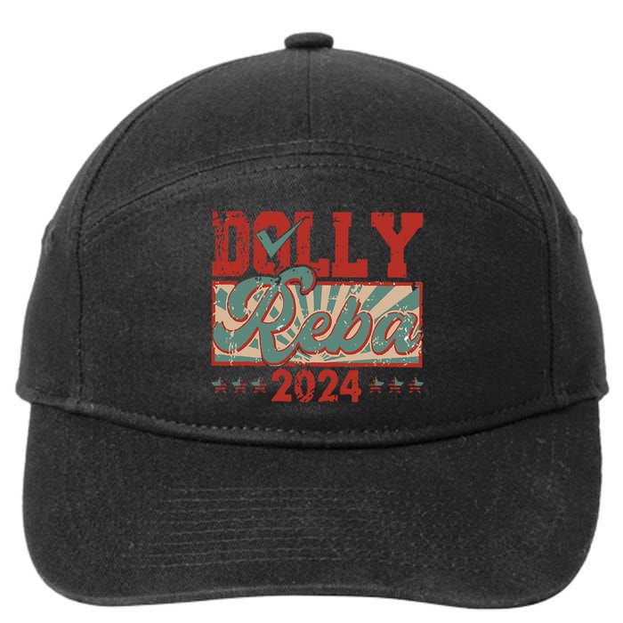 Dolly And Reba 2024 For President Dolly Reba 7-Panel Snapback Hat