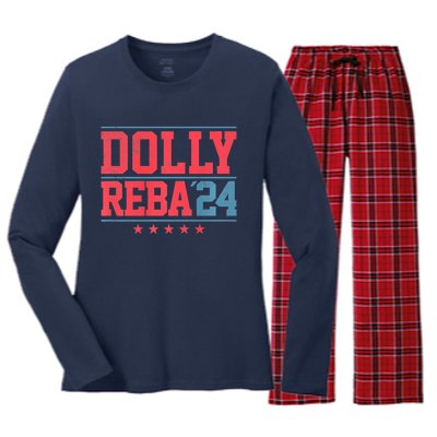 Dolly And Reba '24 Women's Long Sleeve Flannel Pajama Set 