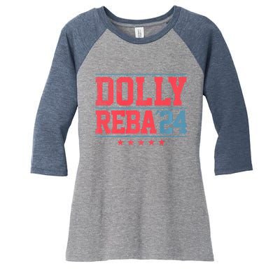 Dolly And Reba '24 Women's Tri-Blend 3/4-Sleeve Raglan Shirt