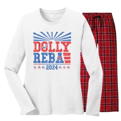 Dolly And Reba 2024 Women's Long Sleeve Flannel Pajama Set 