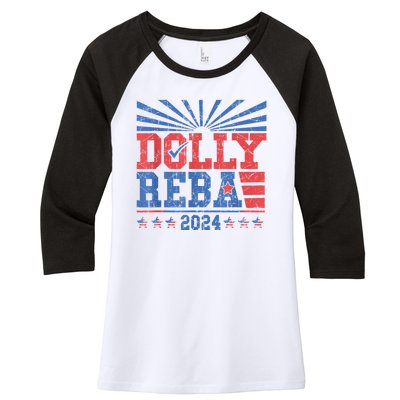 Dolly And Reba 2024 Women's Tri-Blend 3/4-Sleeve Raglan Shirt