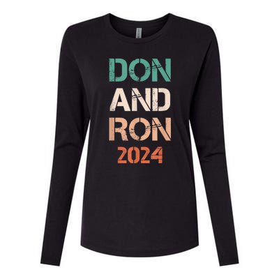 Don And Ron 2024 Don Donald Trump Ron DeSantis 2024 Vintage Womens Cotton Relaxed Long Sleeve T-Shirt