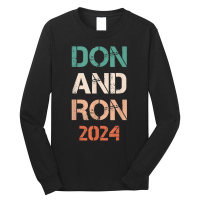 Don And Ron 2024 Don Donald Trump Ron DeSantis 2024 Vintage Long Sleeve Shirt