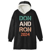 Don And Ron 2024 Don Donald Trump Ron DeSantis 2024 Vintage Hooded Wearable Blanket