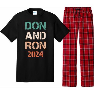 Don And Ron 2024 Don Donald Trump Ron DeSantis 2024 Vintage Pajama Set