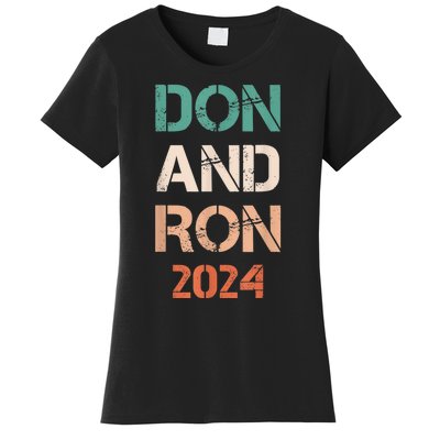 Don And Ron 2024 Don Donald Trump Ron DeSantis 2024 Vintage Women's T-Shirt