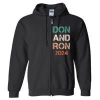 Don And Ron 2024 Don Donald Trump Ron DeSantis 2024 Vintage Full Zip Hoodie