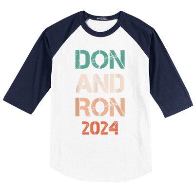 Don And Ron 2024 Don Donald Trump Ron DeSantis 2024 Vintage Baseball Sleeve Shirt