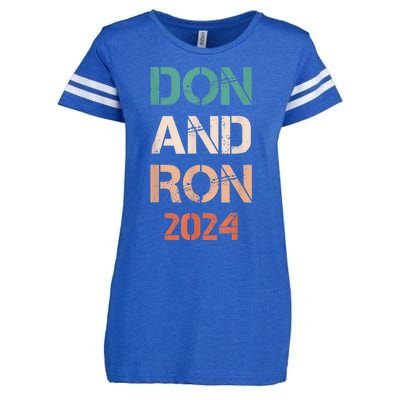 Don And Ron 2024 Don Donald Trump Ron DeSantis 2024 Vintage Enza Ladies Jersey Football T-Shirt