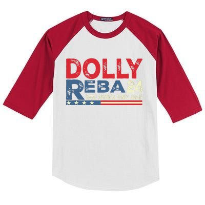 Dolly And Reba 2024 Make America Fancy Again Kids Colorblock Raglan Jersey