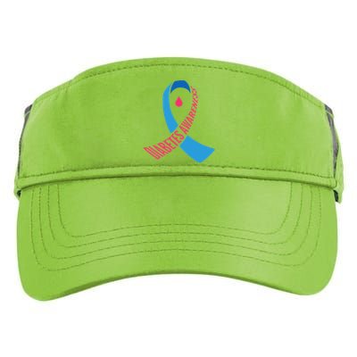 Diabetes Awareness Ribbon With Blood Drop Design Adult Drive Performance Visor