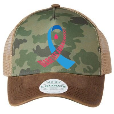 Diabetes Awareness Ribbon With Blood Drop Design Legacy Tie Dye Trucker Hat