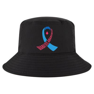 Diabetes Awareness Ribbon With Blood Drop Design Cool Comfort Performance Bucket Hat