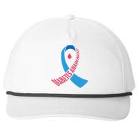 Diabetes Awareness Ribbon With Blood Drop Design Snapback Five-Panel Rope Hat