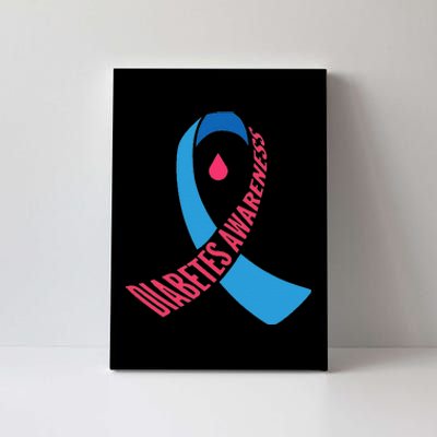 Diabetes Awareness Ribbon With Blood Drop Design Canvas