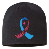 Diabetes Awareness Ribbon With Blood Drop Design Sustainable Beanie