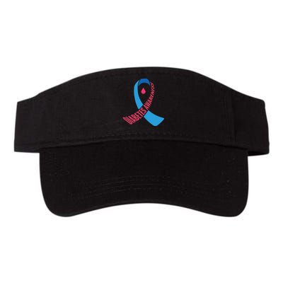 Diabetes Awareness Ribbon With Blood Drop Design Valucap Bio-Washed Visor