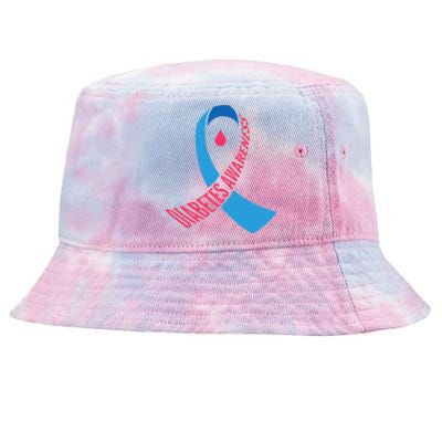 Diabetes Awareness Ribbon With Blood Drop Design Tie-Dyed Bucket Hat