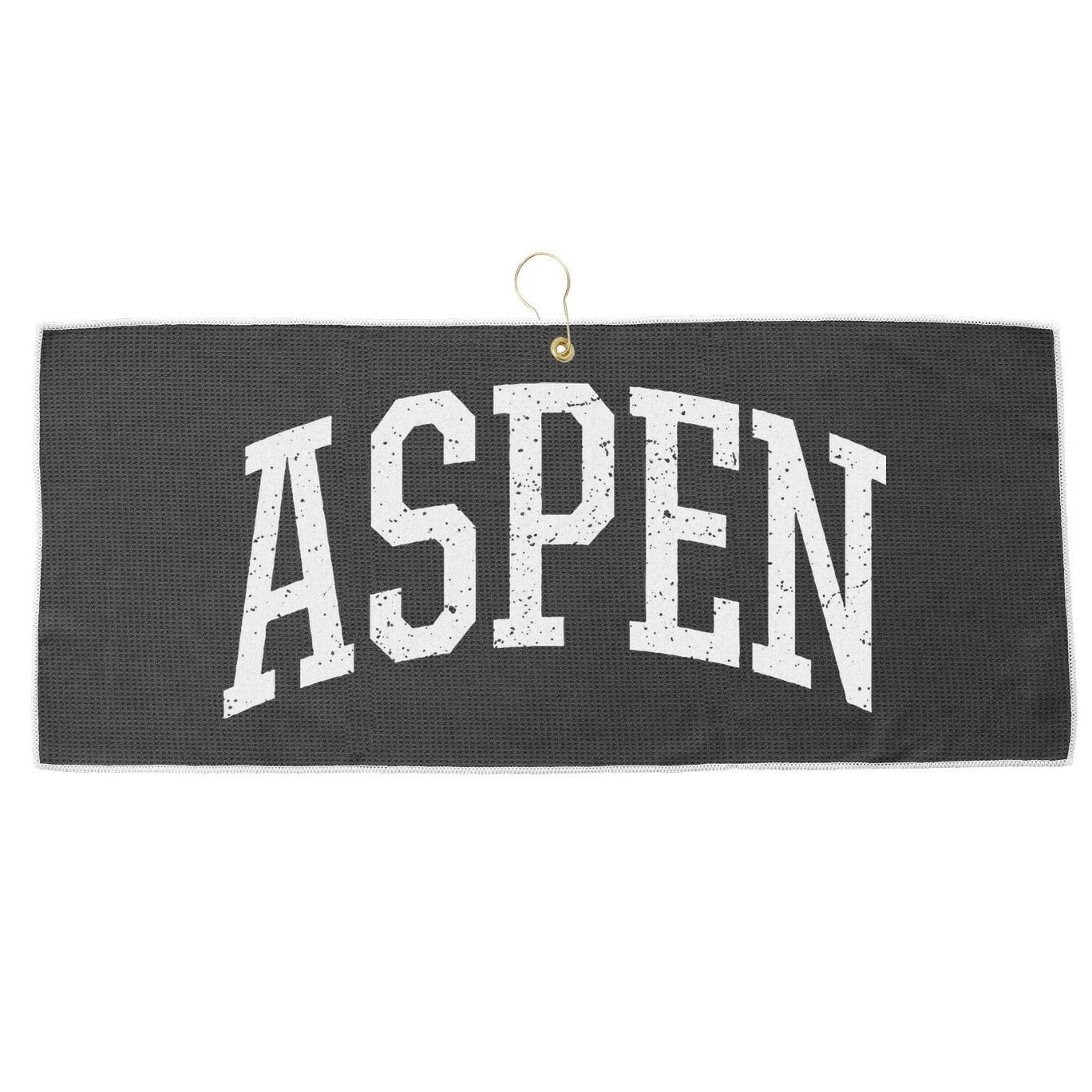 Distressed Aspen , Retro Aspen Large Microfiber Waffle Golf Towel