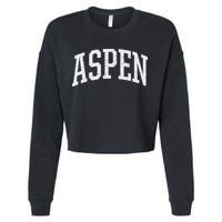 Distressed Aspen , Retro Aspen Cropped Pullover Crew