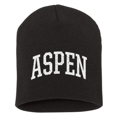 Distressed Aspen , Retro Aspen Short Acrylic Beanie