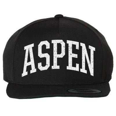 Distressed Aspen , Retro Aspen Wool Snapback Cap