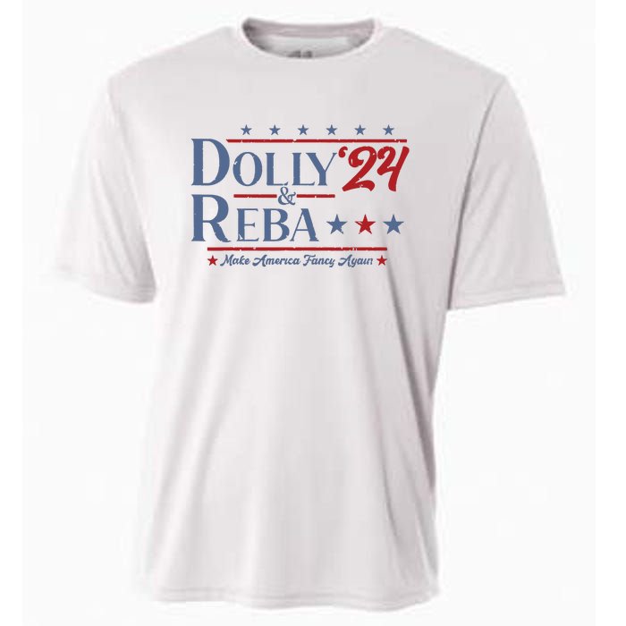 Dolly And Reba 2024 Make America Fancy Again Retro Vintage Cooling Performance Crew T-Shirt