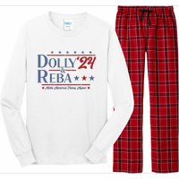 Dolly And Reba 2024 Make America Fancy Again Retro Vintage Long Sleeve Pajama Set