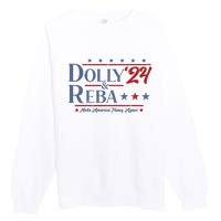 Dolly And Reba 2024 Make America Fancy Again Retro Vintage Premium Crewneck Sweatshirt