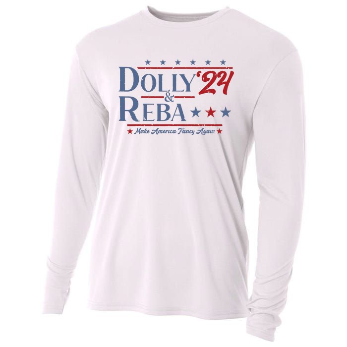 Dolly And Reba 2024 Make America Fancy Again Retro Vintage Cooling Performance Long Sleeve Crew