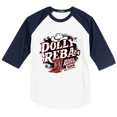 Dolly And Reba 2024 Make America Fancy Again Baseball Sleeve Shirt