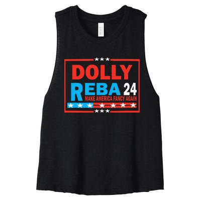 Dolly And Reba 2024 Gift Women's Racerback Cropped Tank