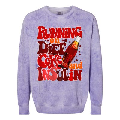 Diabetes Awareness Running on diet Coke and Insulin Pancreas Colorblast Crewneck Sweatshirt