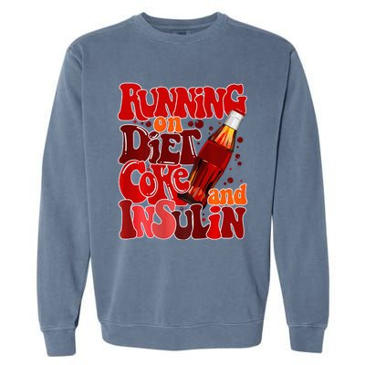 Diabetes Awareness Running on diet Coke and Insulin Pancreas Garment-Dyed Sweatshirt