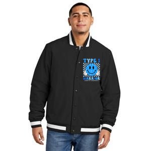 Diabetes Awareness Ribbon T1d Warrior Support Squad Insulated Varsity Jacket