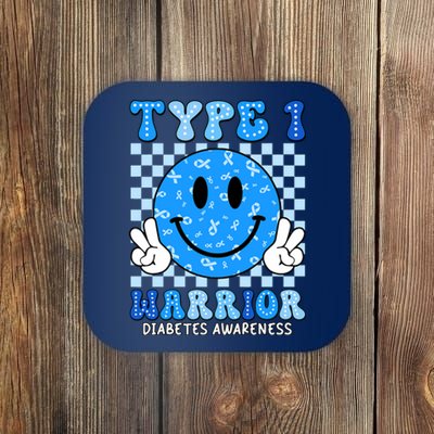 Diabetes Awareness Ribbon T1d Warrior Support Squad Coaster