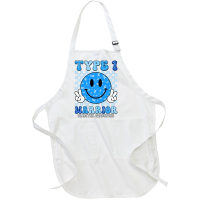 Diabetes Awareness Ribbon T1d Warrior Support Squad Full-Length Apron With Pockets