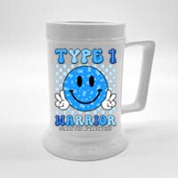 Diabetes Awareness Ribbon T1d Warrior Support Squad Beer Stein